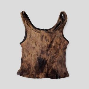 Shein black & orange tye-dye tank top